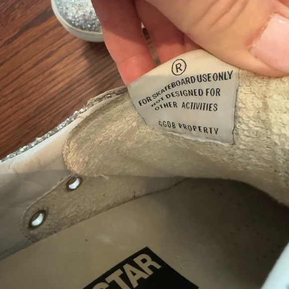 Golden Goose silver glitter sneaker with black star size 38 - Picture 5 of 8